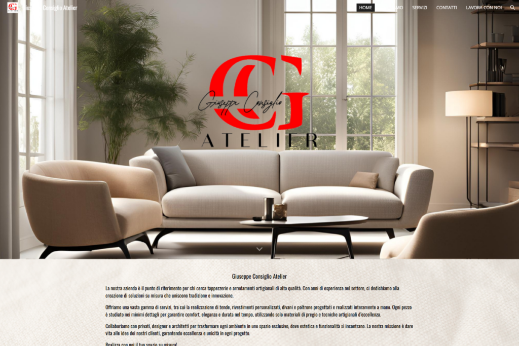 interior designer pistoia sito web atelier sartoriale design elegante branding lusso