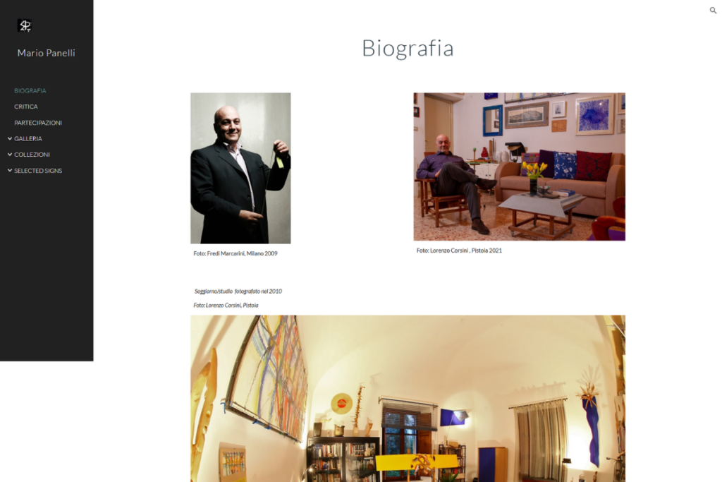 sito web portfolio artista design minimal immagini